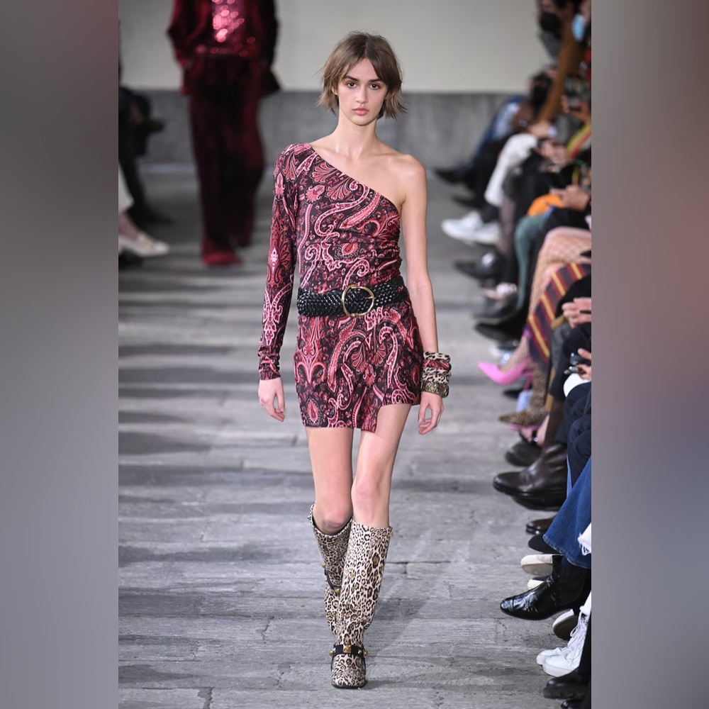 Etro Paisley Print One Shoulder Dress - Picture 4 of 16